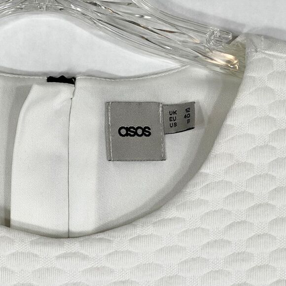 ASOS Size 8 Dress Mini Black White Color Block Sleeveless A Line Back Zip 1208 - Picture 8 of 10